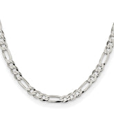 Sterling Silver 7.0mm Lightweight Flat Figaro Chain